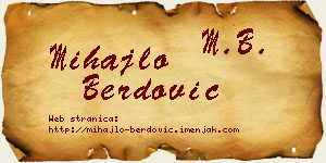 Mihajlo Berdović vizit kartica